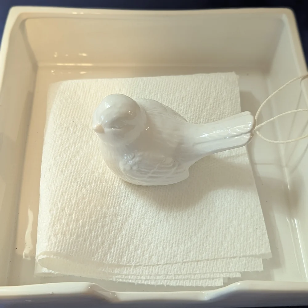 White Ceramic Bird Feeder